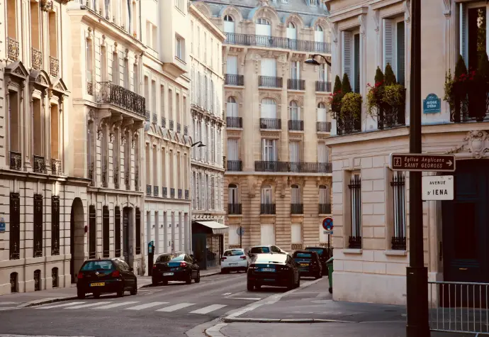 vehicles parked on road